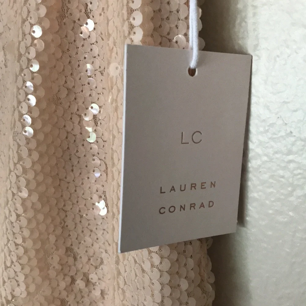 NEW LC Lauren Conrad Sequin Midi Slip Skirt‎